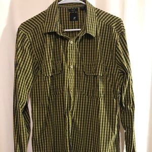JF. J Ferrar Long Sleeve Button Down Dress Shirt